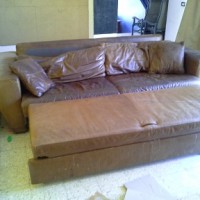 Large Leather Sofa/Bed